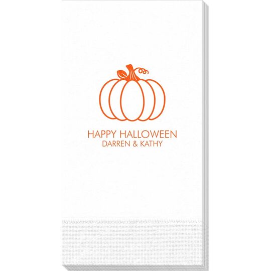 Pumpkin Silhouette Guest Towels